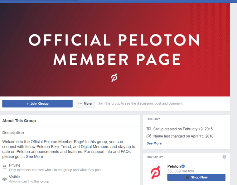 קבוצת פייסבוק PELOTON