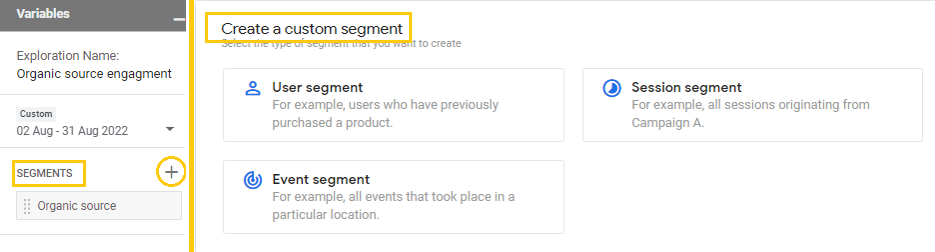 create segments 1
